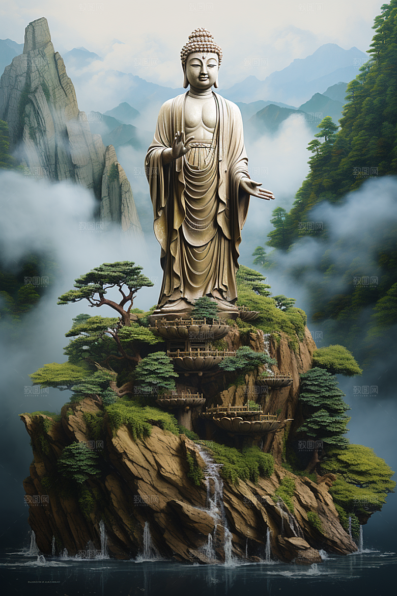 禅意佛像佛教宗教素材
