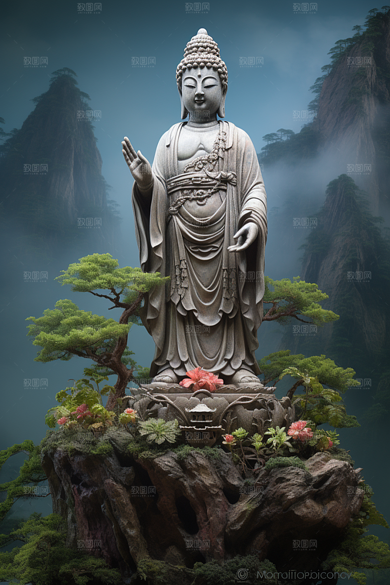 禅意佛像宗教高清素材