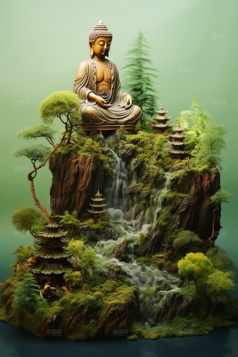 禅意佛像氛围高清素材