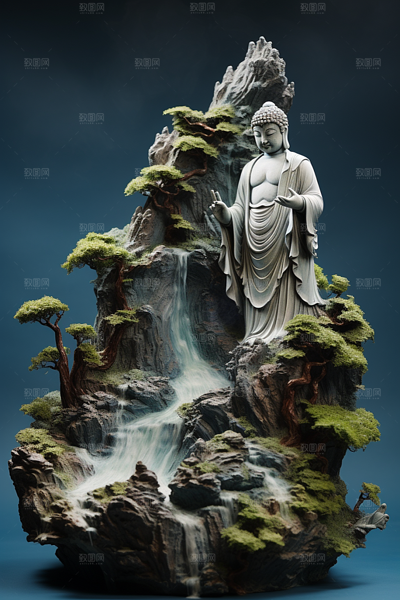 禅意佛像高清氛围素材