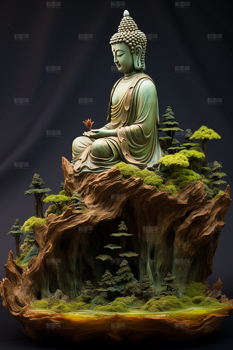 禅意佛像氛围宗教素材