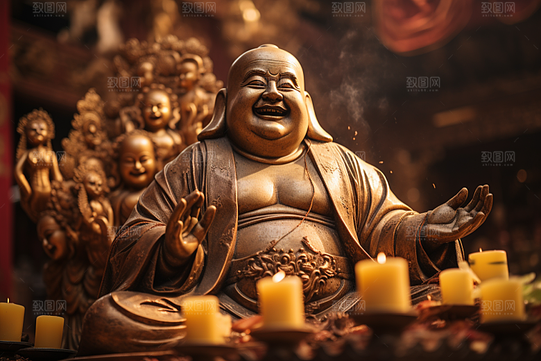 禅意佛像高清石雕素材