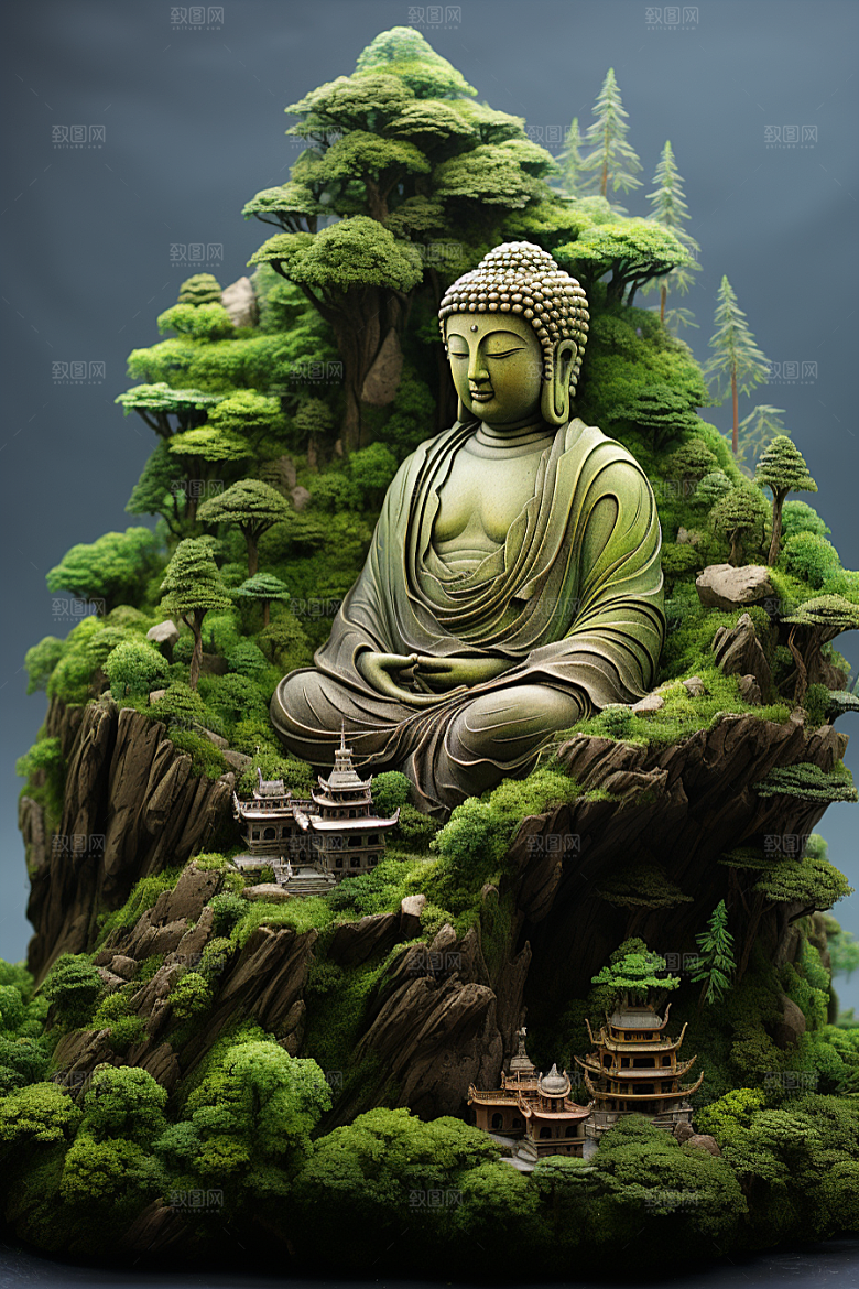 禅意佛像氛围高清素材