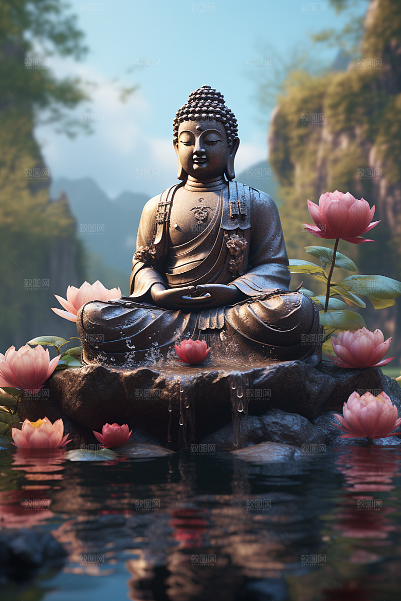 禅意佛像宗教高清素材
