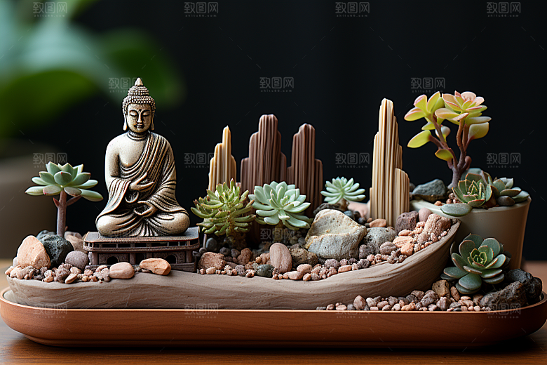 禅意佛像高清雕塑素材