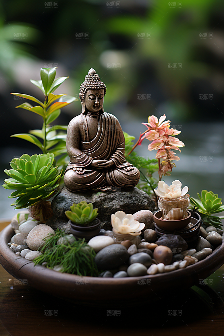 禅意佛像雕像石雕素材