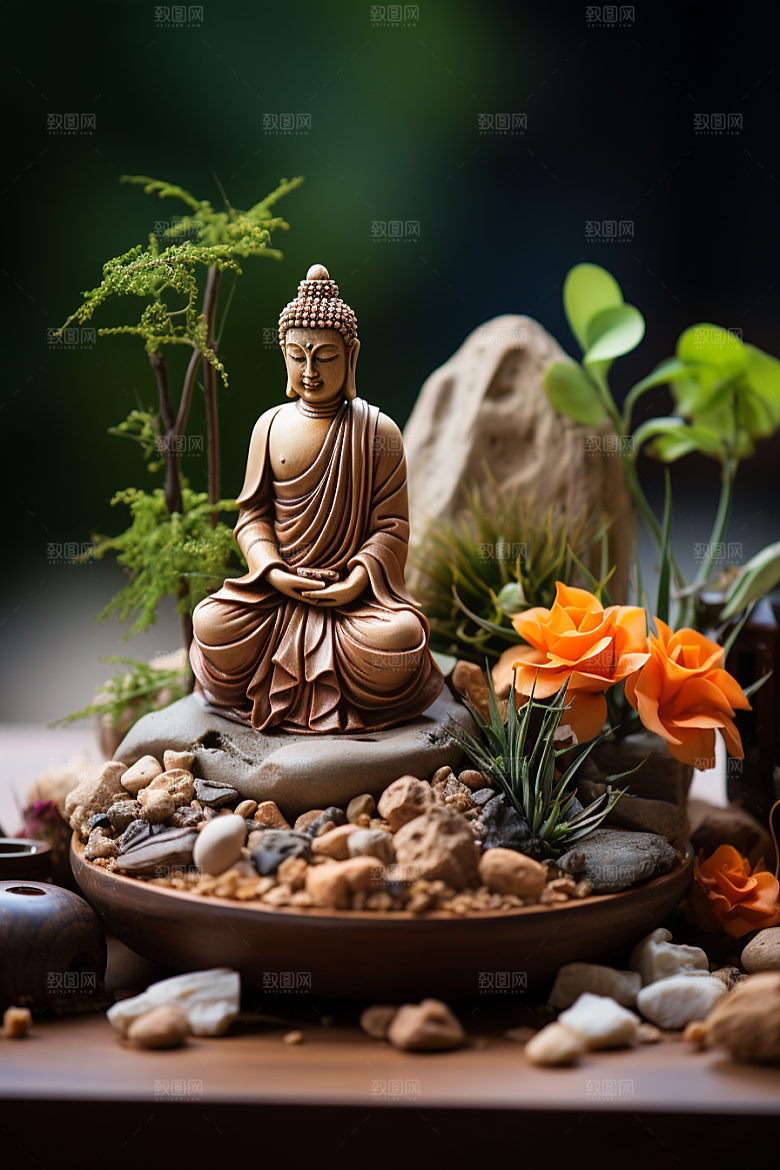 禅意佛像高清信仰素材
