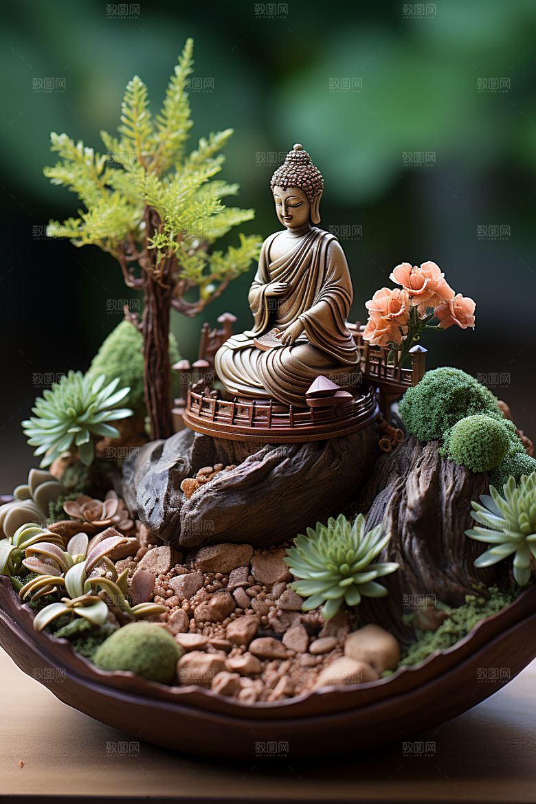 禅意佛像雕塑石雕素材