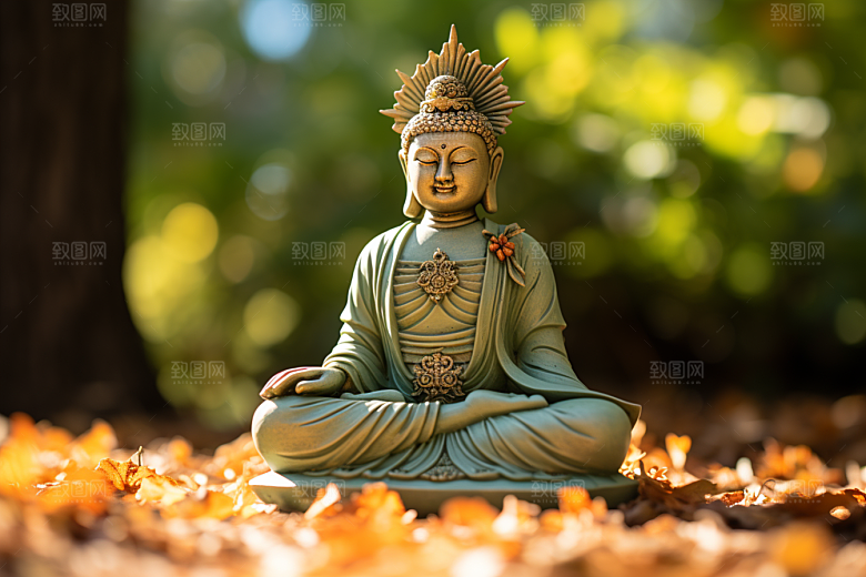 禅意佛像雕像高清素材