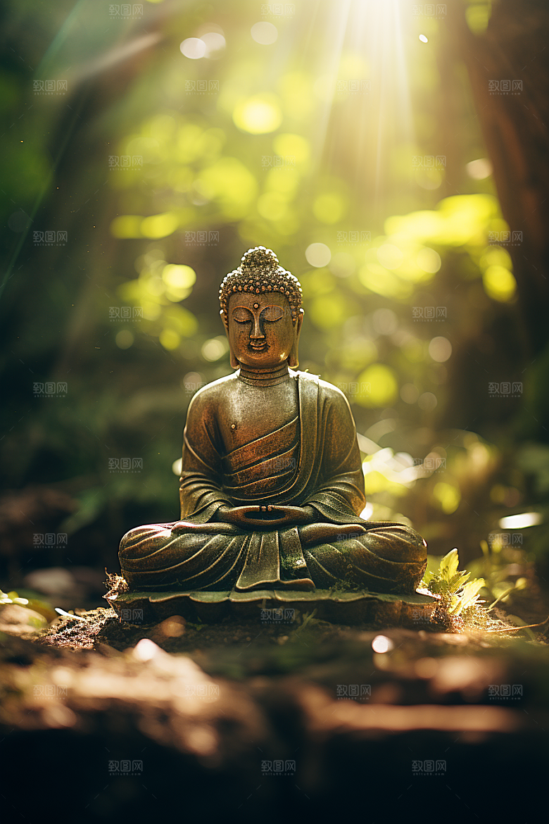 禅意佛像平和佛教素材