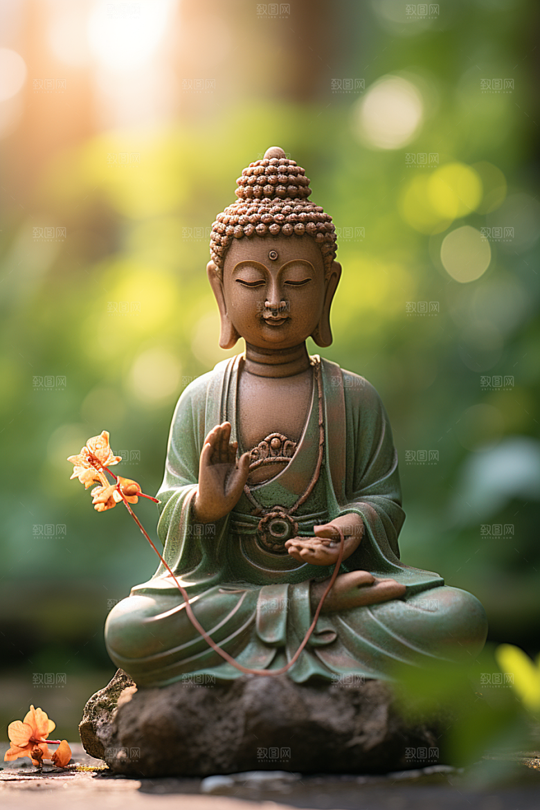 禅意佛像平和石雕素材
