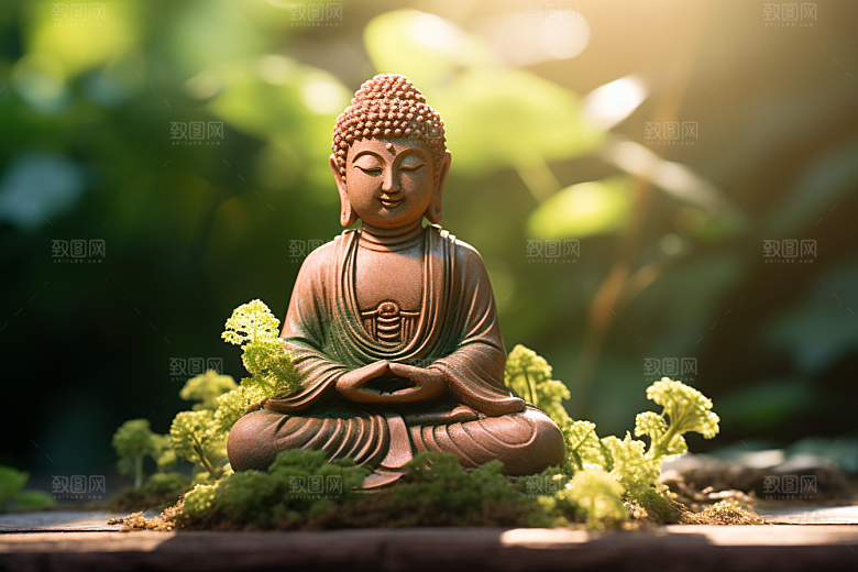 禅意佛像平和高清素材