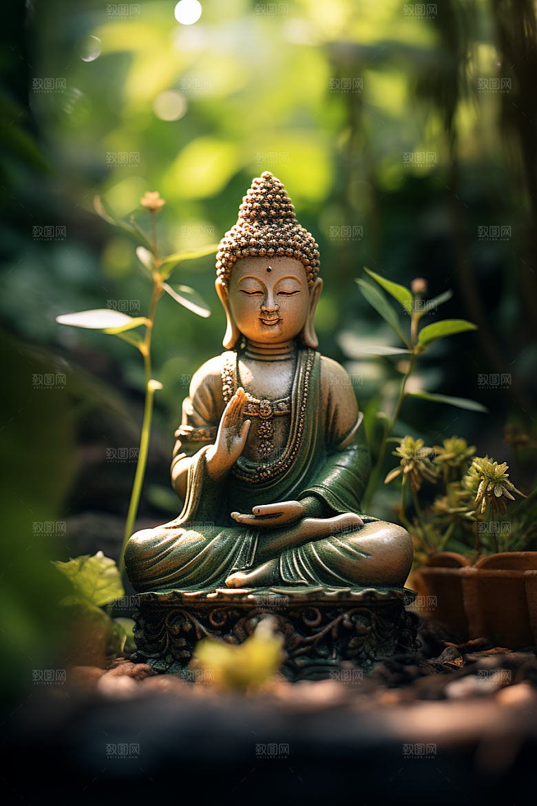 禅意佛像平和高清素材