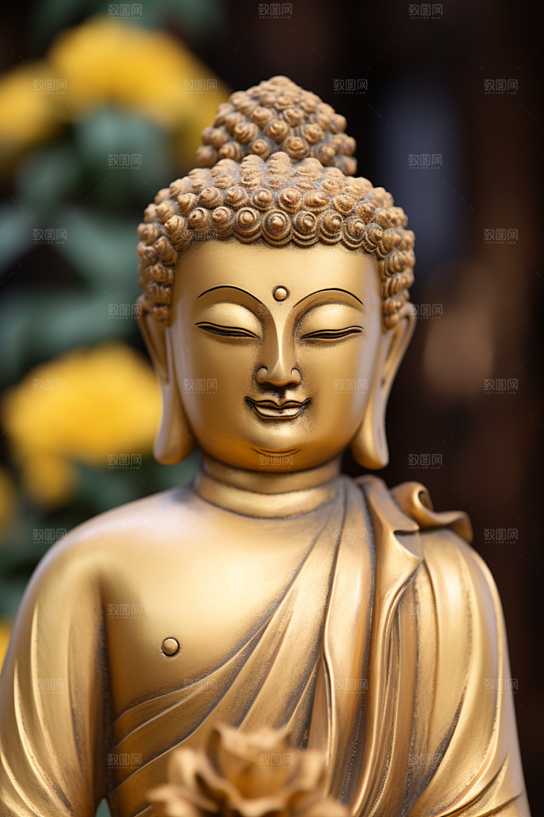 禅意佛像雕塑宗教素材