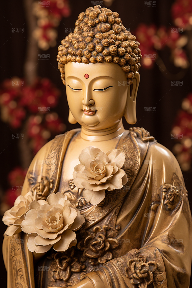 禅意佛像佛教雕塑素材