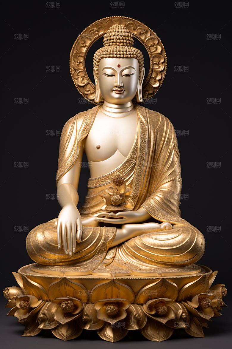 禅意佛像山水自然环境素材