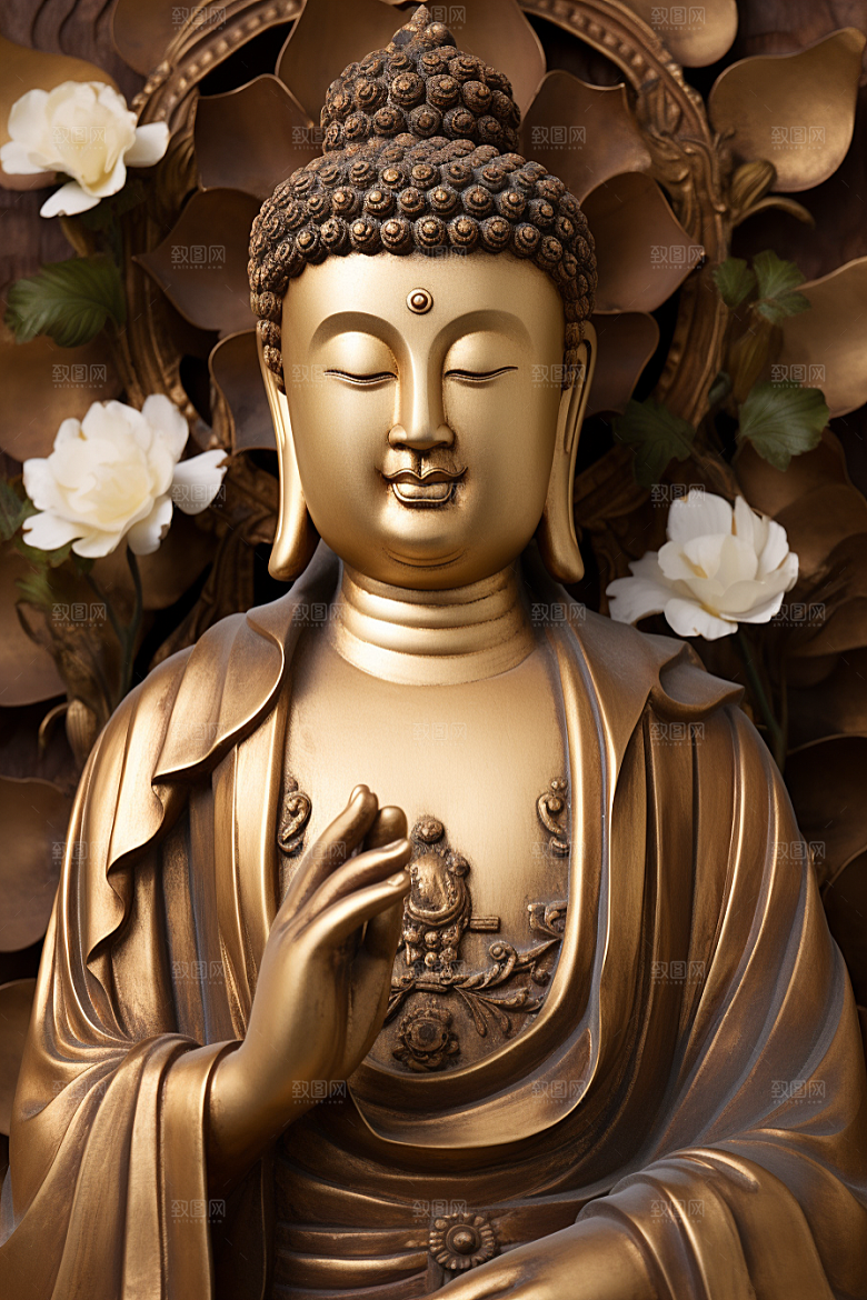 禅意佛像佛教山水素材