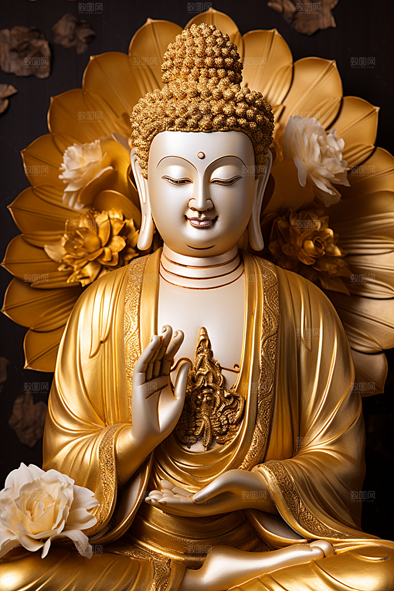 禅意佛像平和高清素材