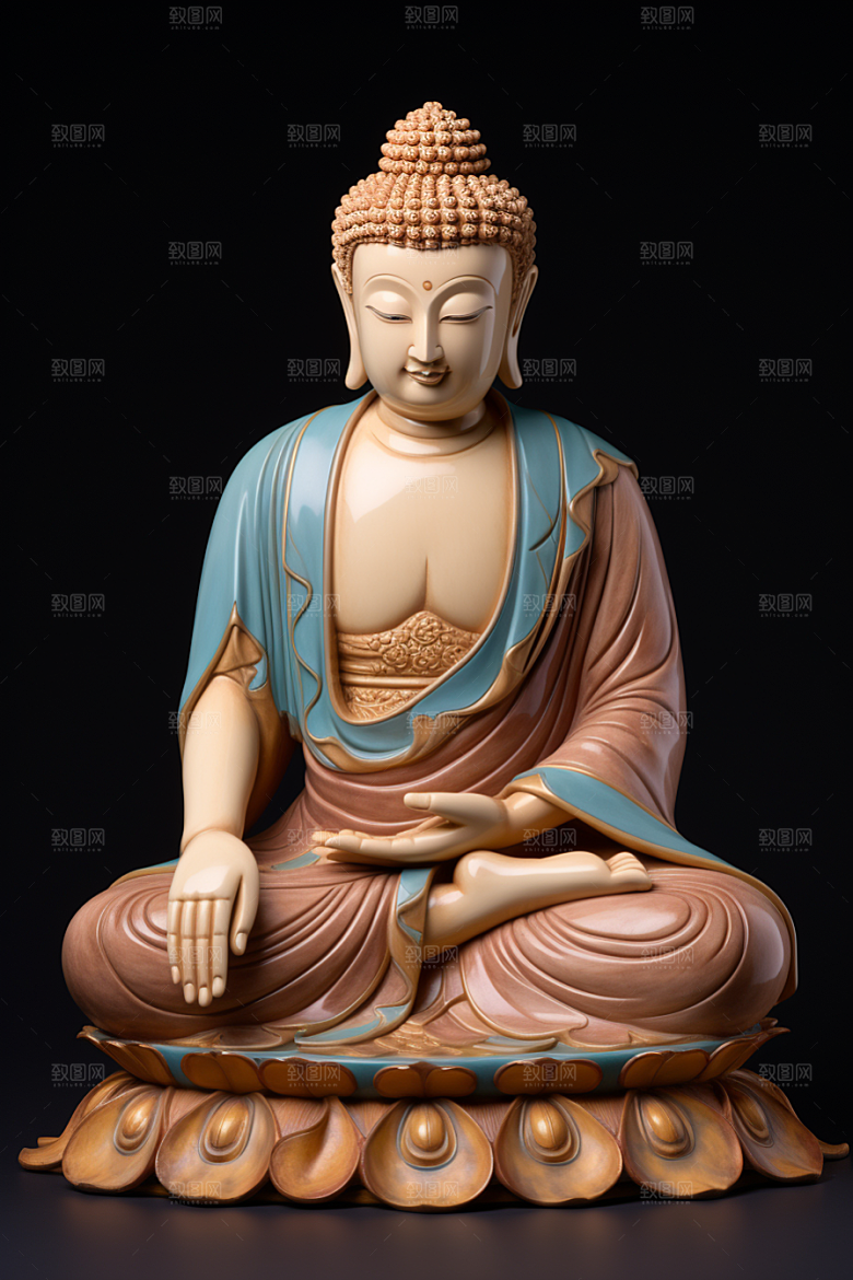 禅意佛像宗教雕像素材