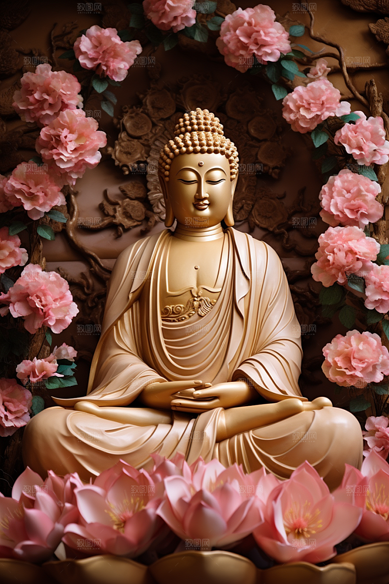 禅意佛像自然环境山水素材