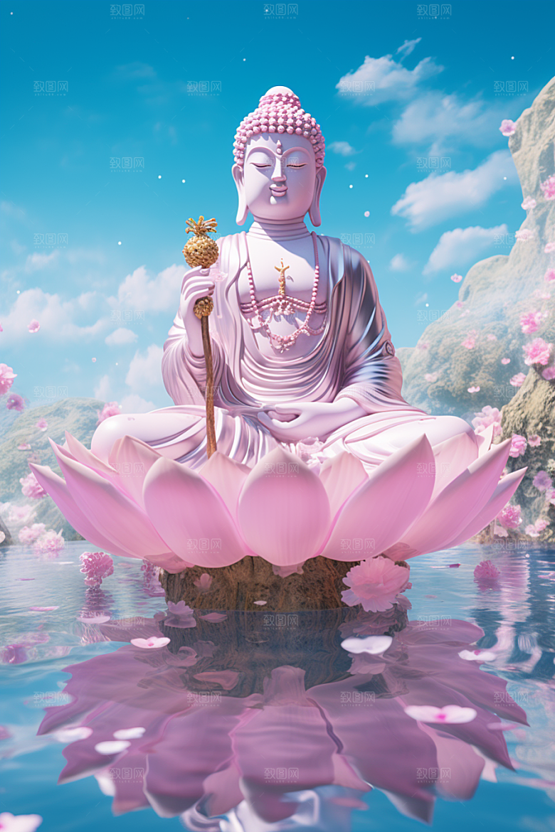 禅意佛像高清雕塑素材