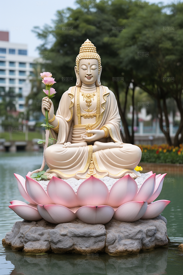 禅意佛像宗教氛围素材