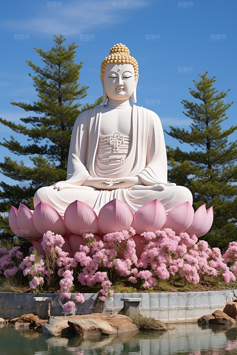禅意佛像平和信仰素材