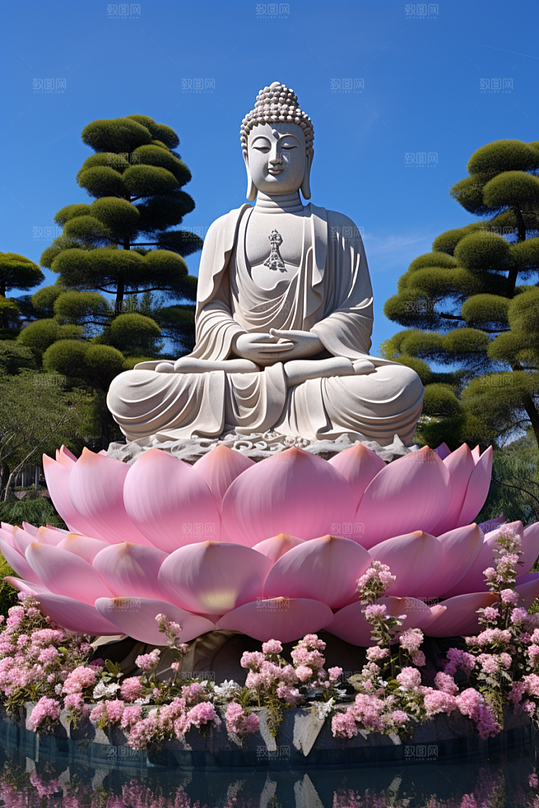 禅意佛像平和信仰素材