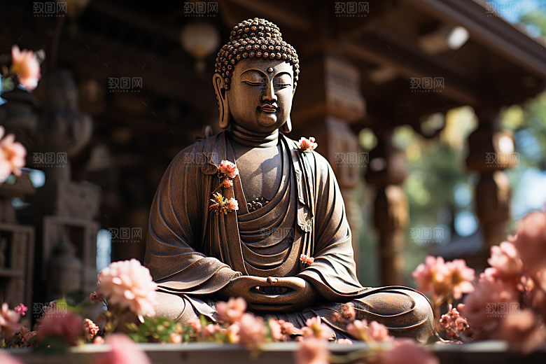 禅意佛像平和佛教素材
