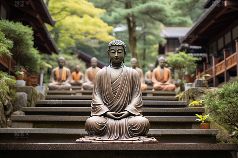 禅意佛像氛围佛教素材