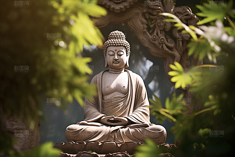 禅意佛像高清雕塑素材