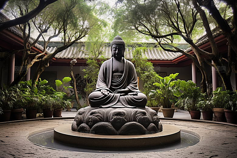 禅意佛像高清雕塑素材