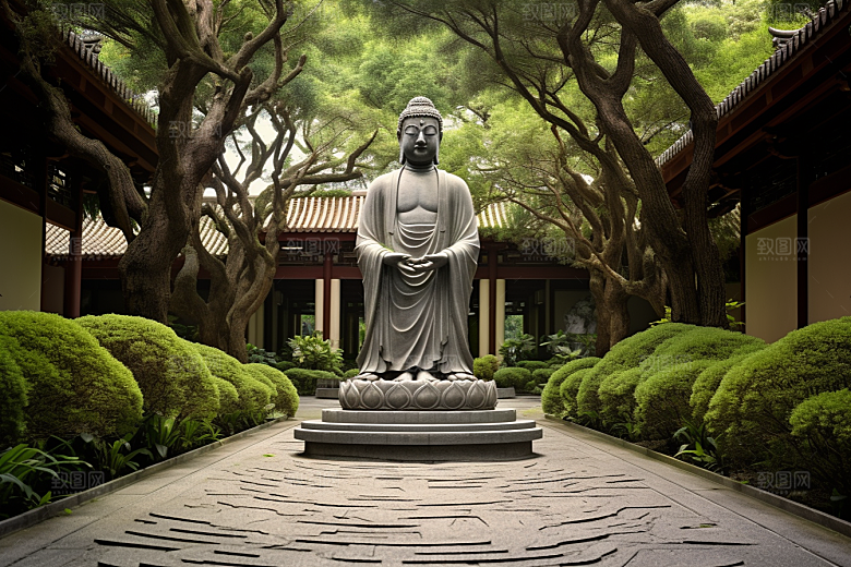 禅意佛像信仰高清素材
