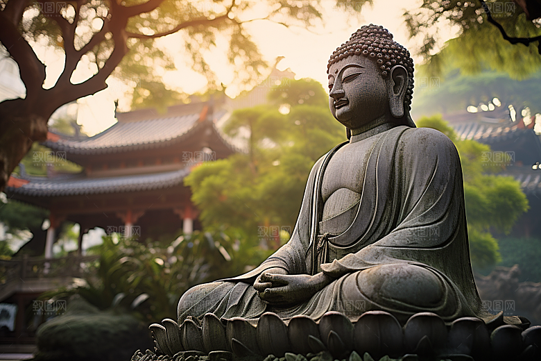 禅意佛像氛围石雕素材