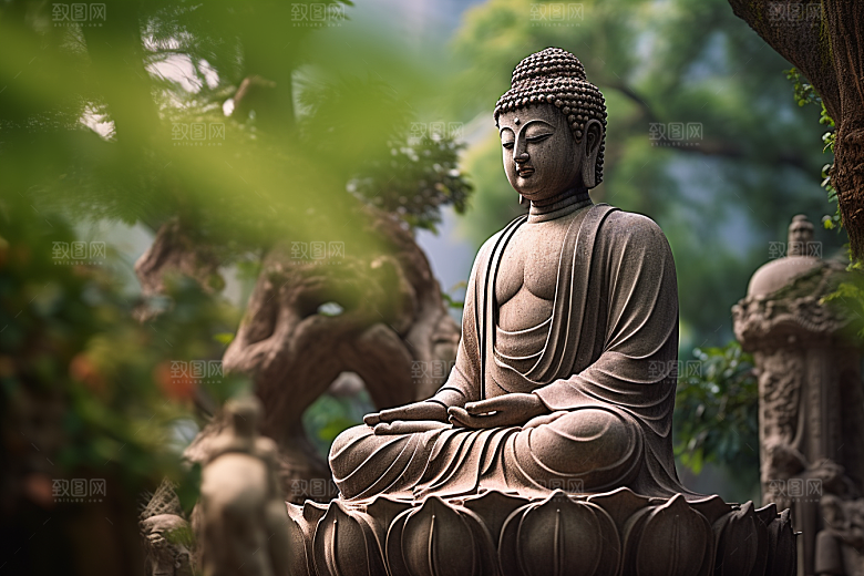 禅意佛像信仰高清素材