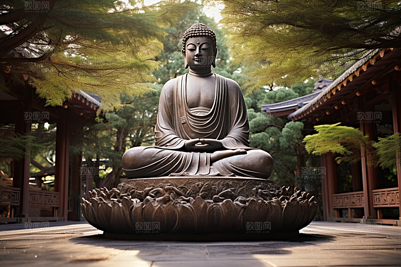 禅意佛像佛教平和素材