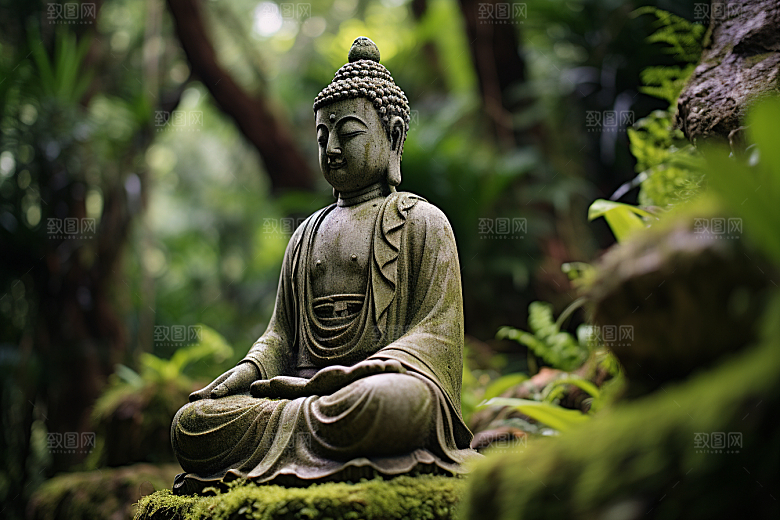 禅意佛像高清雕像素材