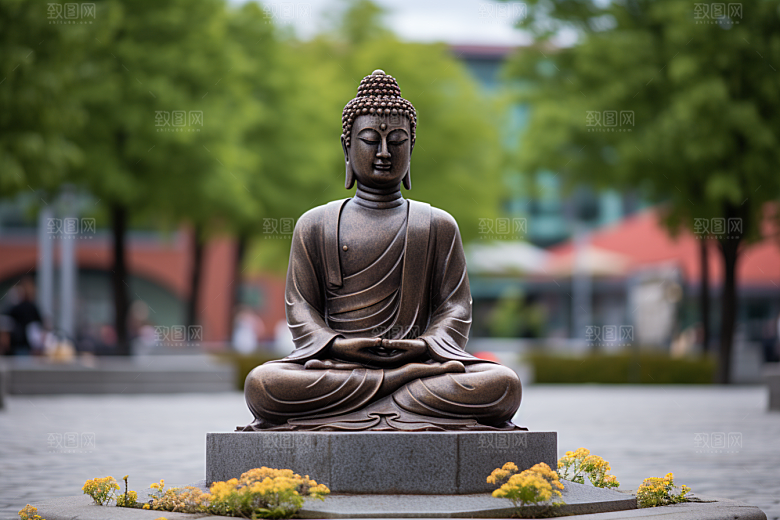 禅意佛像平和石雕素材