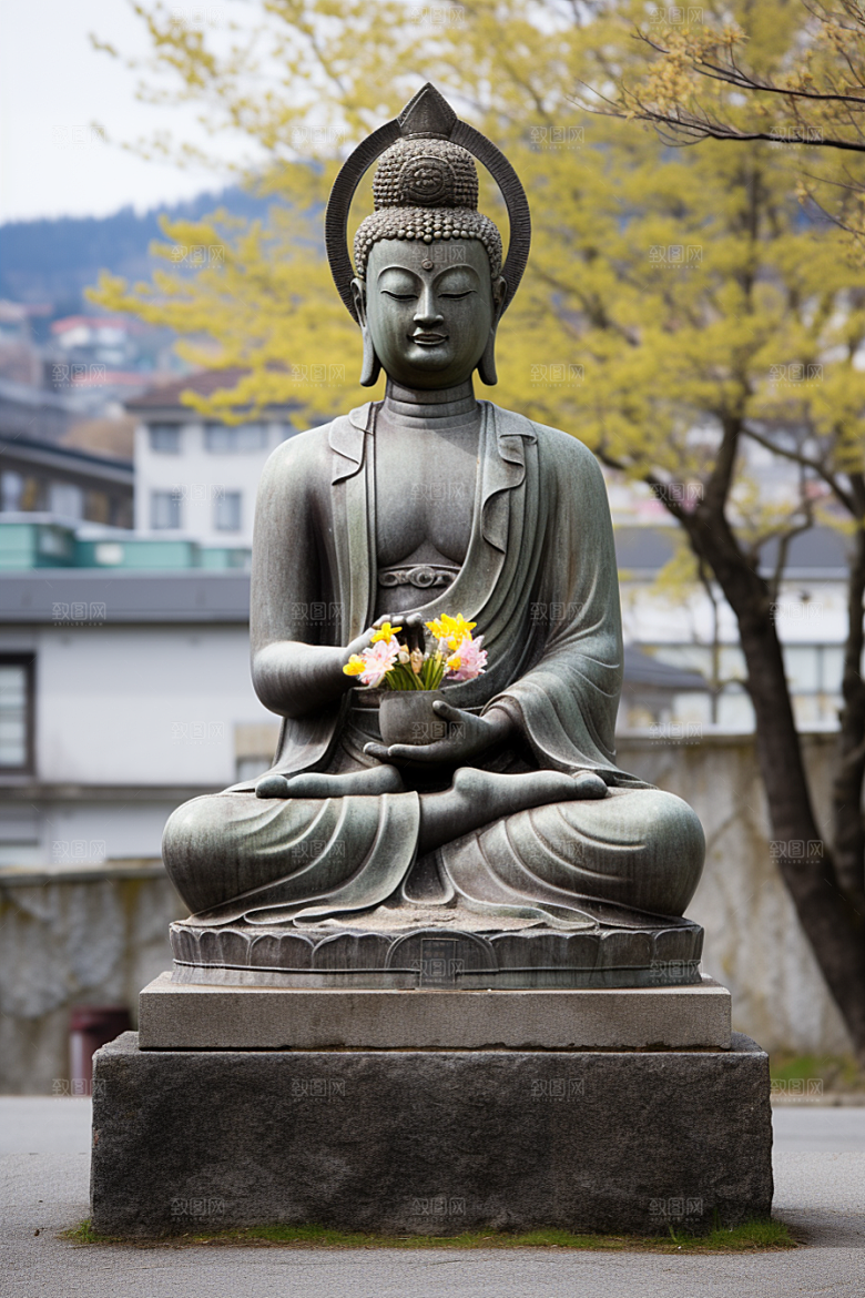 禅意佛像氛围雕像素材