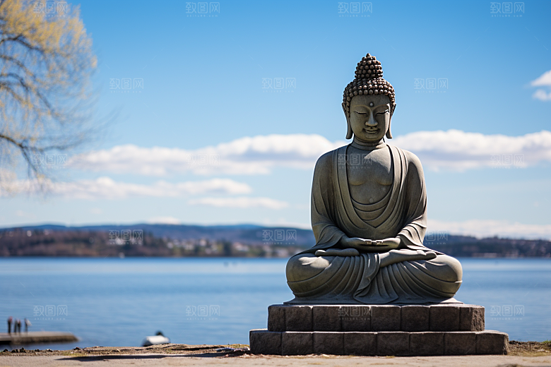 禅意佛像高清平和素材