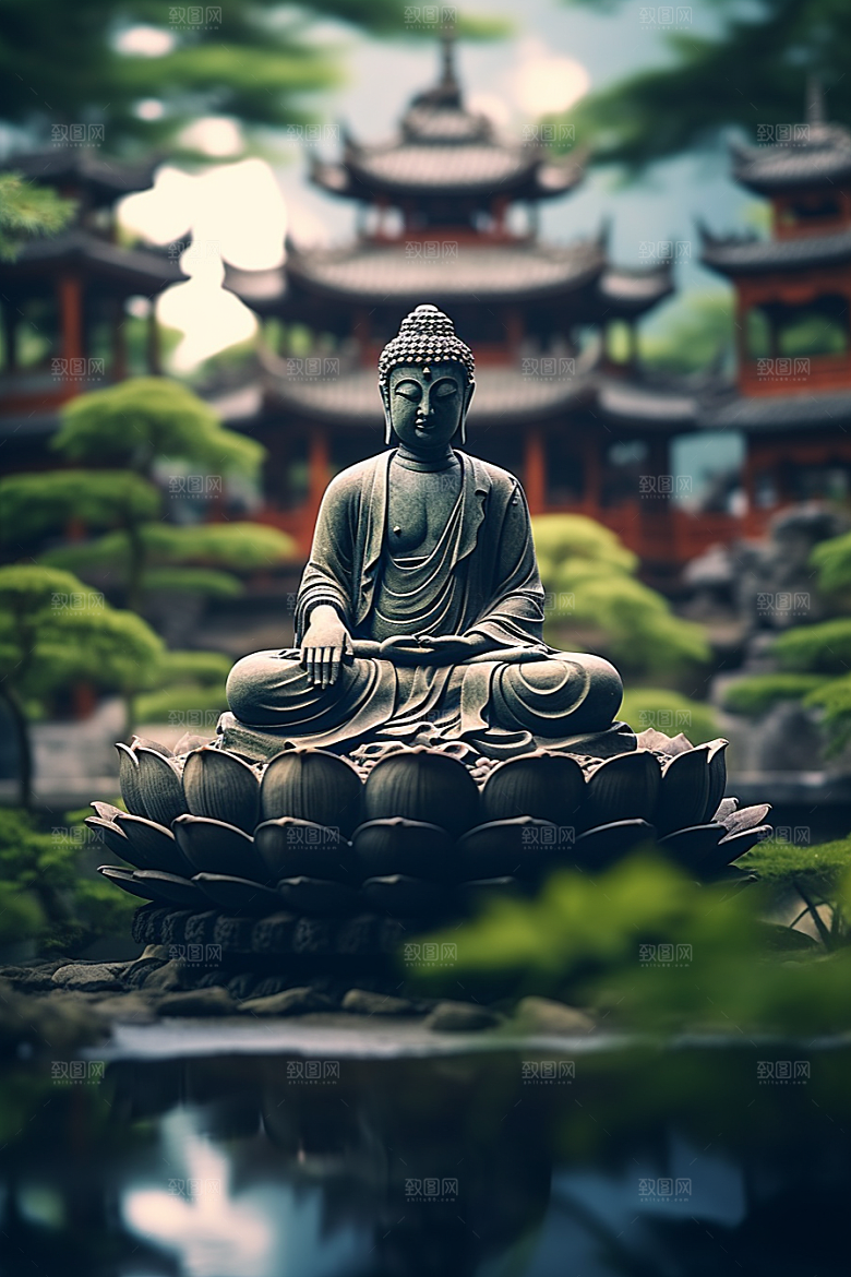 禅意佛像雕像雕塑素材