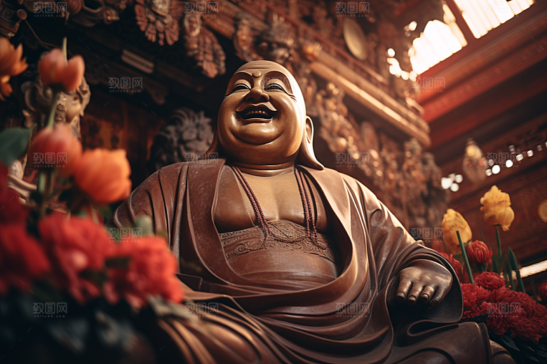 禅意佛像平和石雕素材