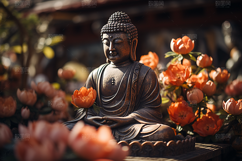 禅意佛像氛围高清素材