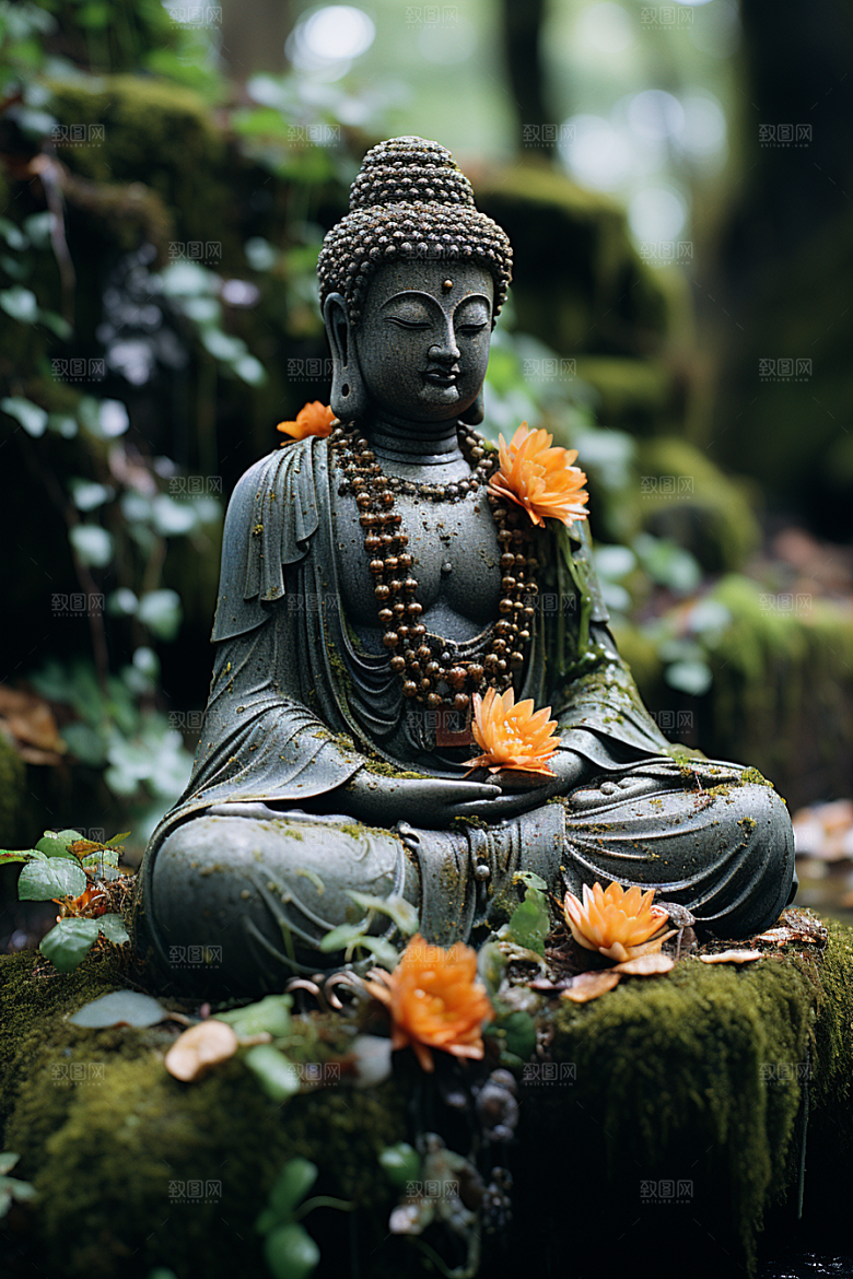 禅意佛像平和宗教素材