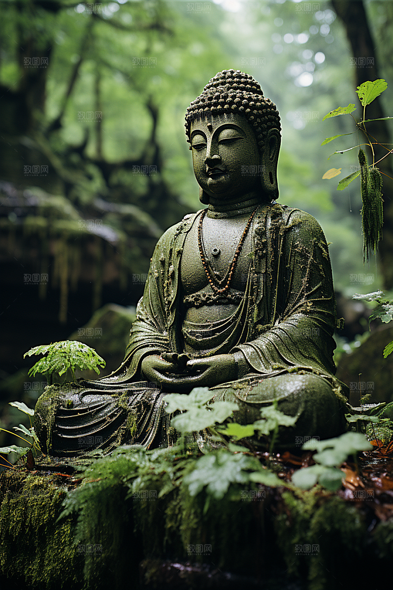 禅意佛像高清山水素材