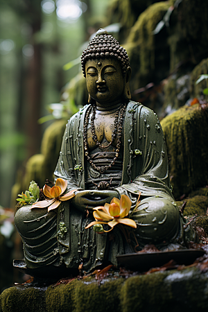 禅意佛像高清宗教素材