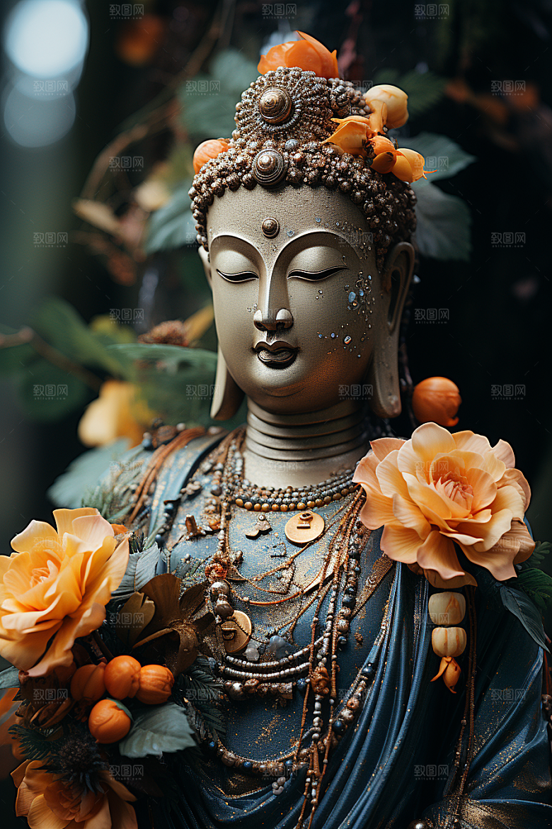 禅意佛像自然环境山水素材