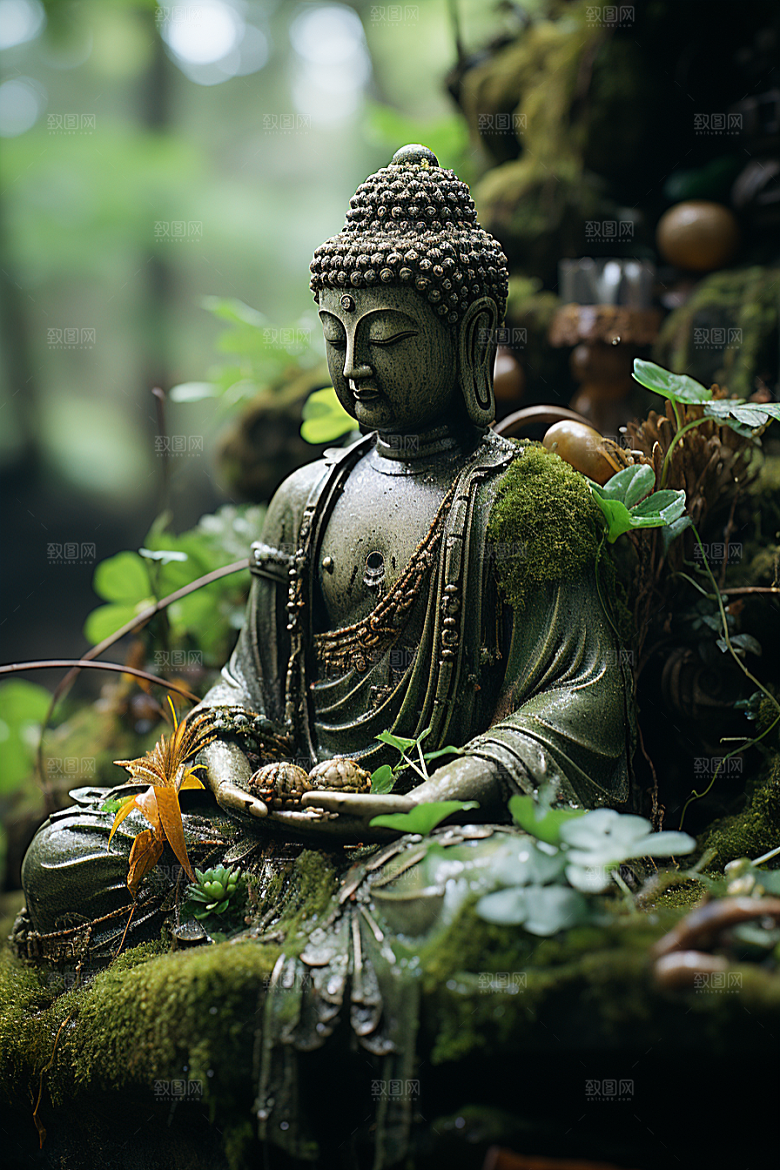 禅意佛像高清山水素材