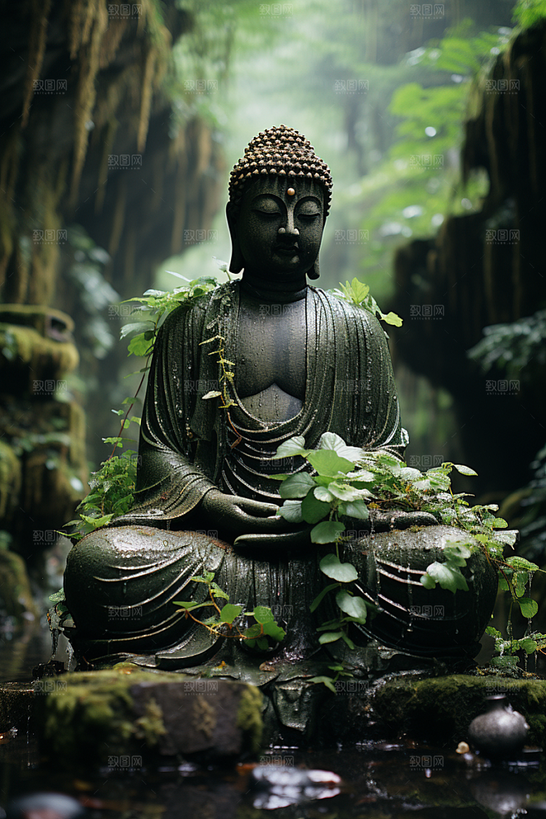 禅意佛像高清氛围素材