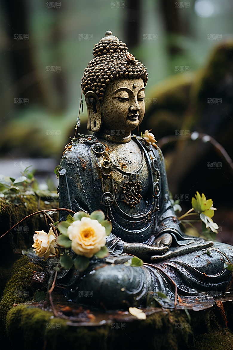 禅意佛像氛围自然环境素材